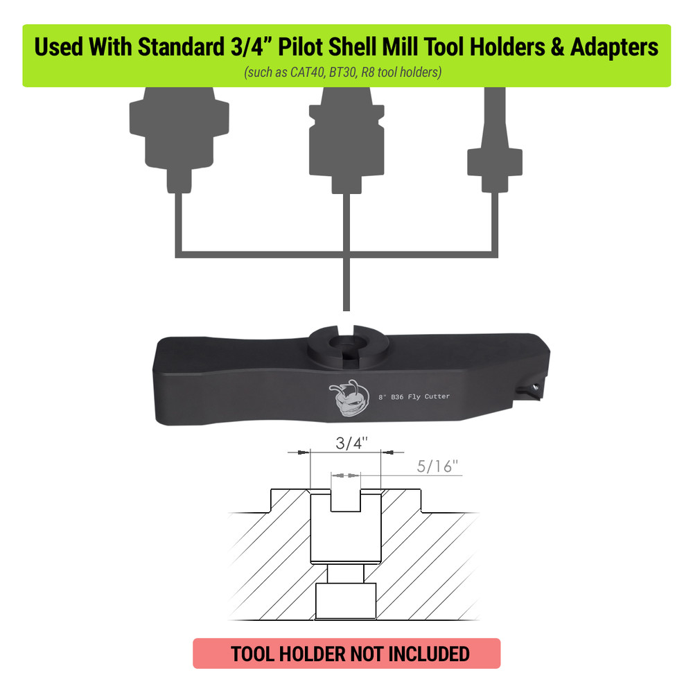 Deka Tool - 6" B36 Fly Cutter - 3/4" Pilot Shell Mill Connection
