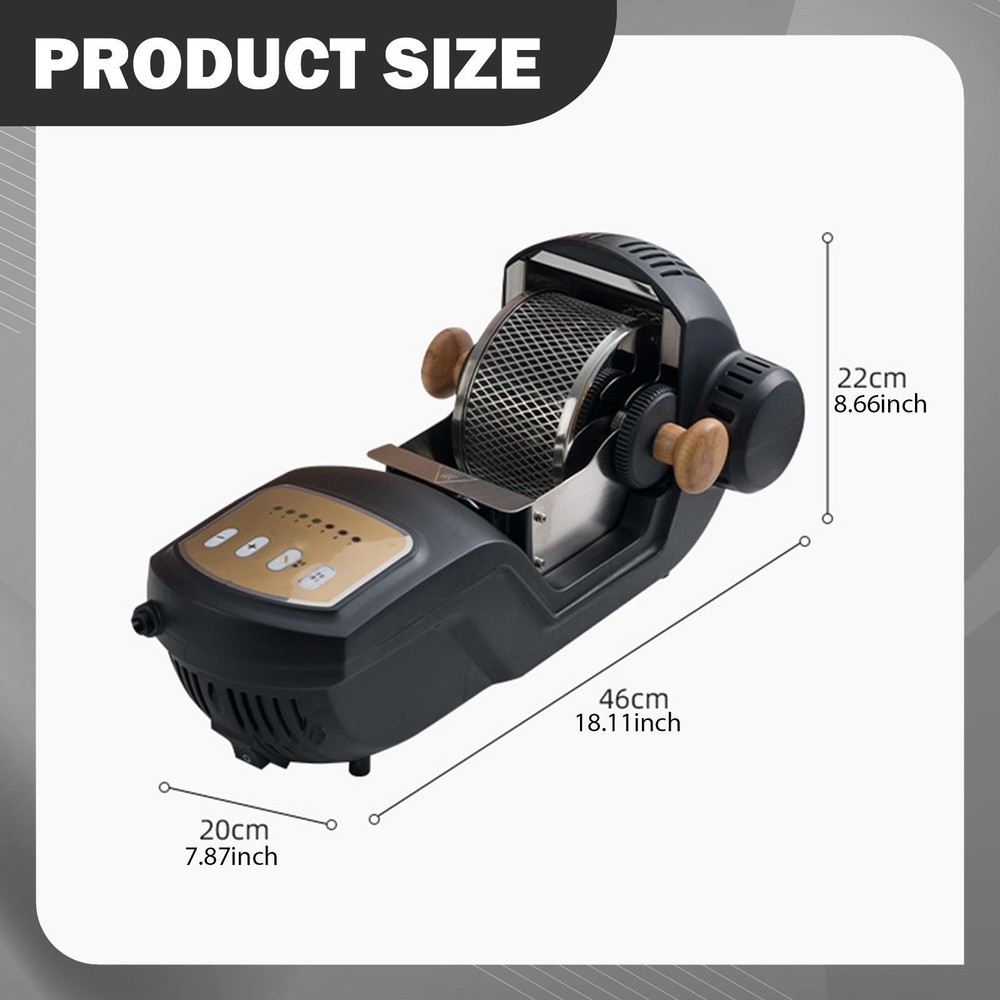 Mini Coffee Bean Roaster Adjustable Temperature Drum Roaster Machine for