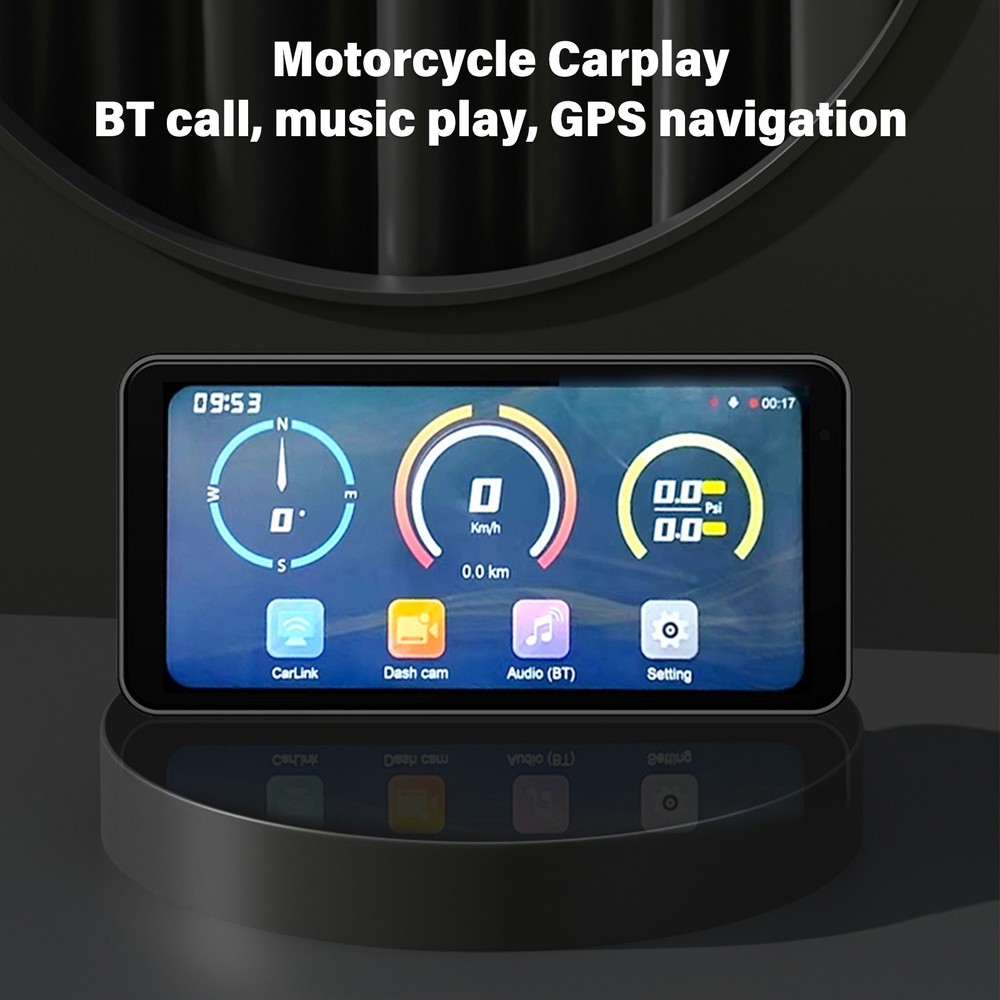 Motorcycle GPS CarPlay Screen Wireless Android Auto 6.25" Touchscreen Waterproof