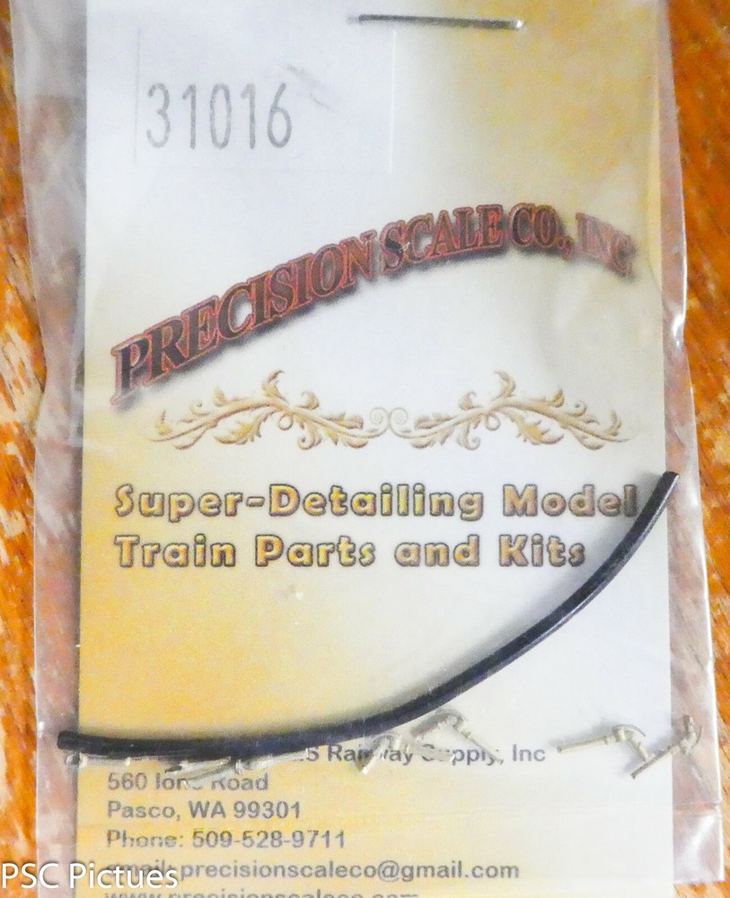 Precision Scale HO #31016 Angle Cock & Glad Hands w/Flex (Brass/Plastic)