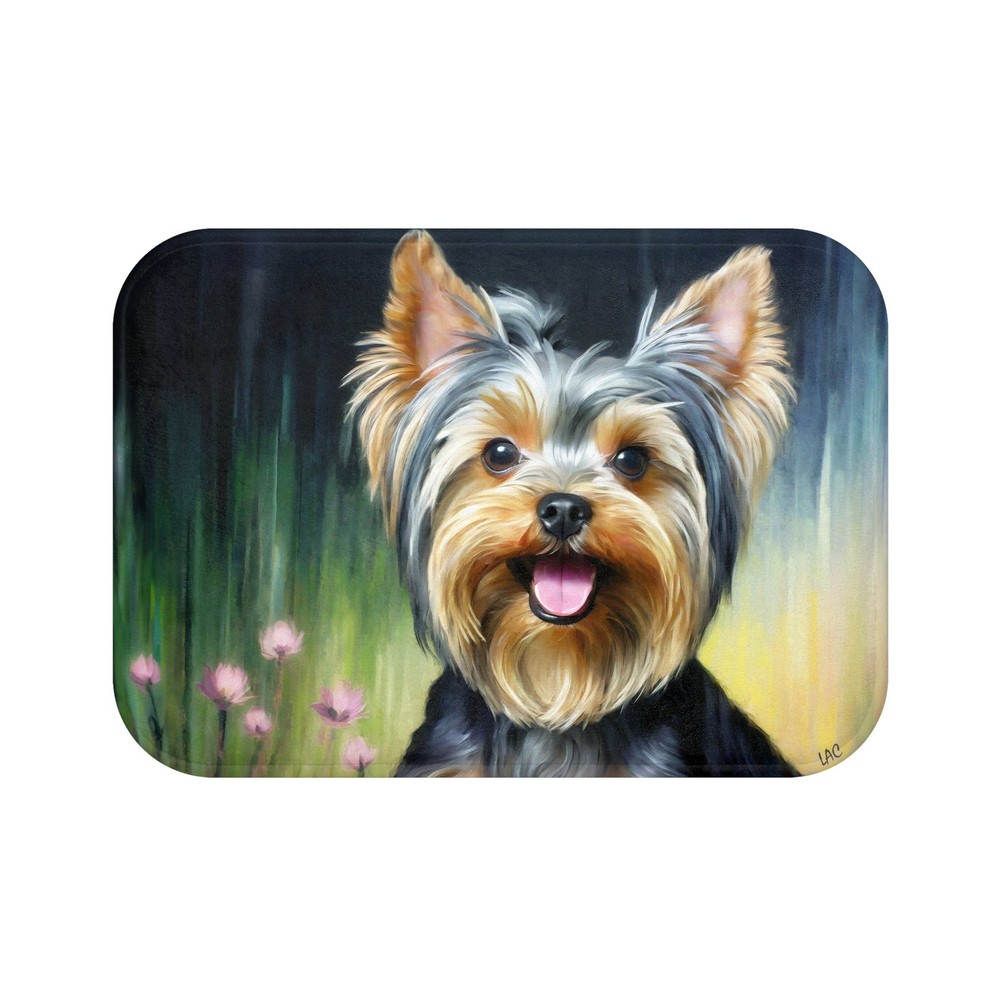 Yorkie #3 Bathroom Rug Mat: Tiny Yet Trendy
