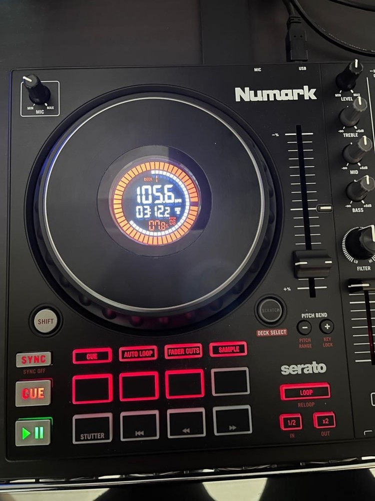 Numark Mixtrack Platinum FX 4‑Deck DJ Controller with High Resolution Jog Wheels