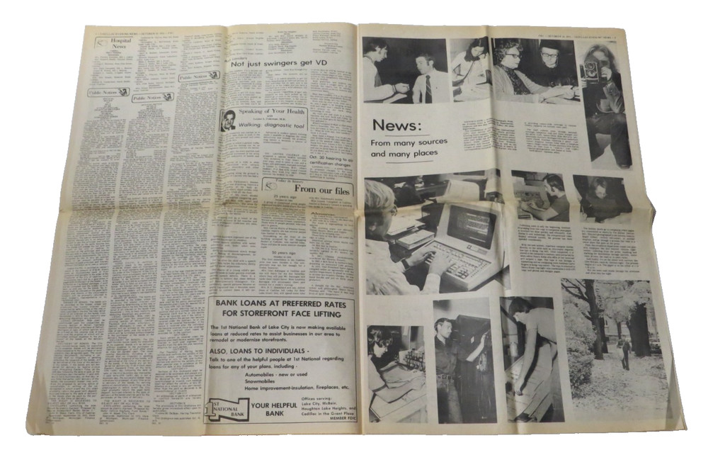 KISS VINTAGE CADILLAC MICHIGAN EVENING NEWS NEWSPAPER OCTOBER 10, 1975