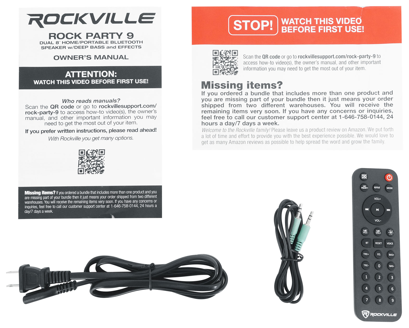 Rockville ROCK PARTY 9 Dual 8" Home/Portable Bluetooth Speaker Deep Bass+Effects