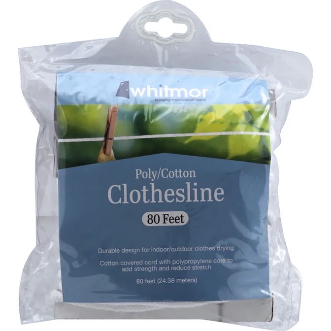 Whitmor Clothesline, Poly Cotton, 80 Feet
