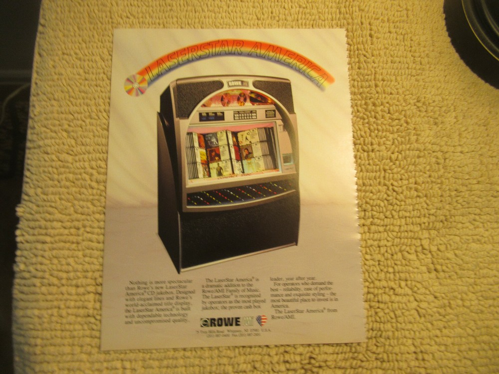 original ROWE JUKEBOX laserstar america  FLYER