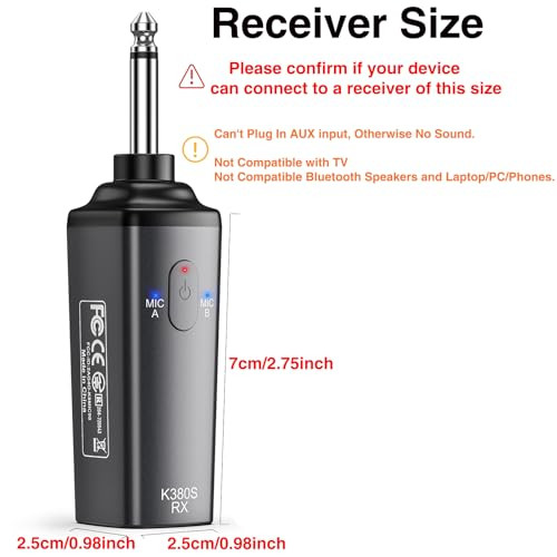 Rechargeable Wireless Microphone, Wireless MIic Dual Handheld Cordless