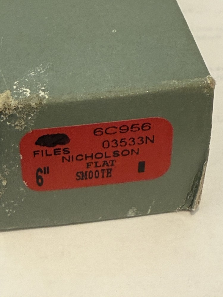 New Nicholson 6” Flat Smooth File, 03533N Double Cut, American Pattern