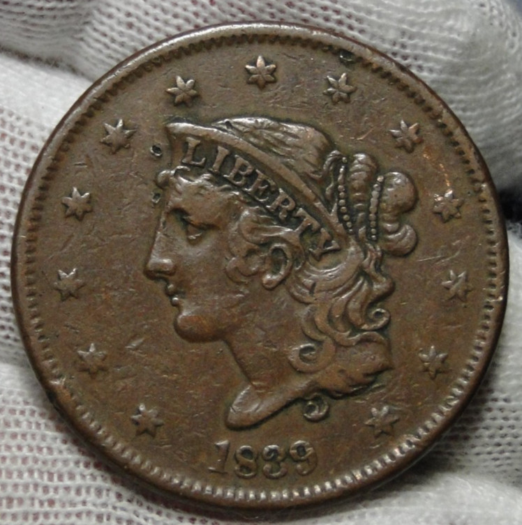 1839 Silly Head Large Cent