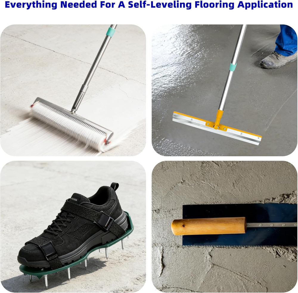 Spiked Roller for Self Leveling, Epoxy Roller Kit with Spiked Roller with Splash