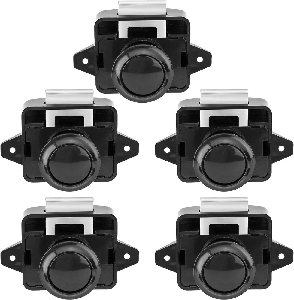 5 PCS Push Button Latch Cabinet Door Catch Keyless Cupboard Locks for RV Motorho