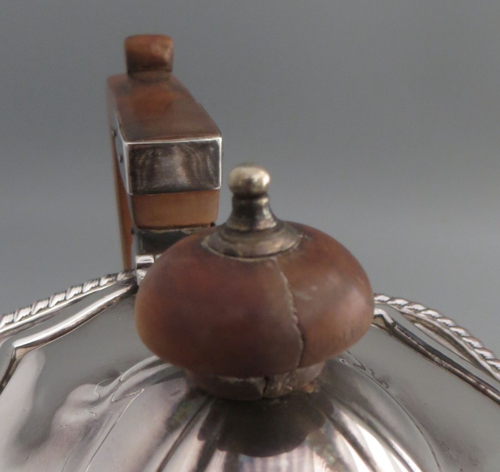 Old Sheffield Plate Georgian Silver on Copper Teapot Bull Mark