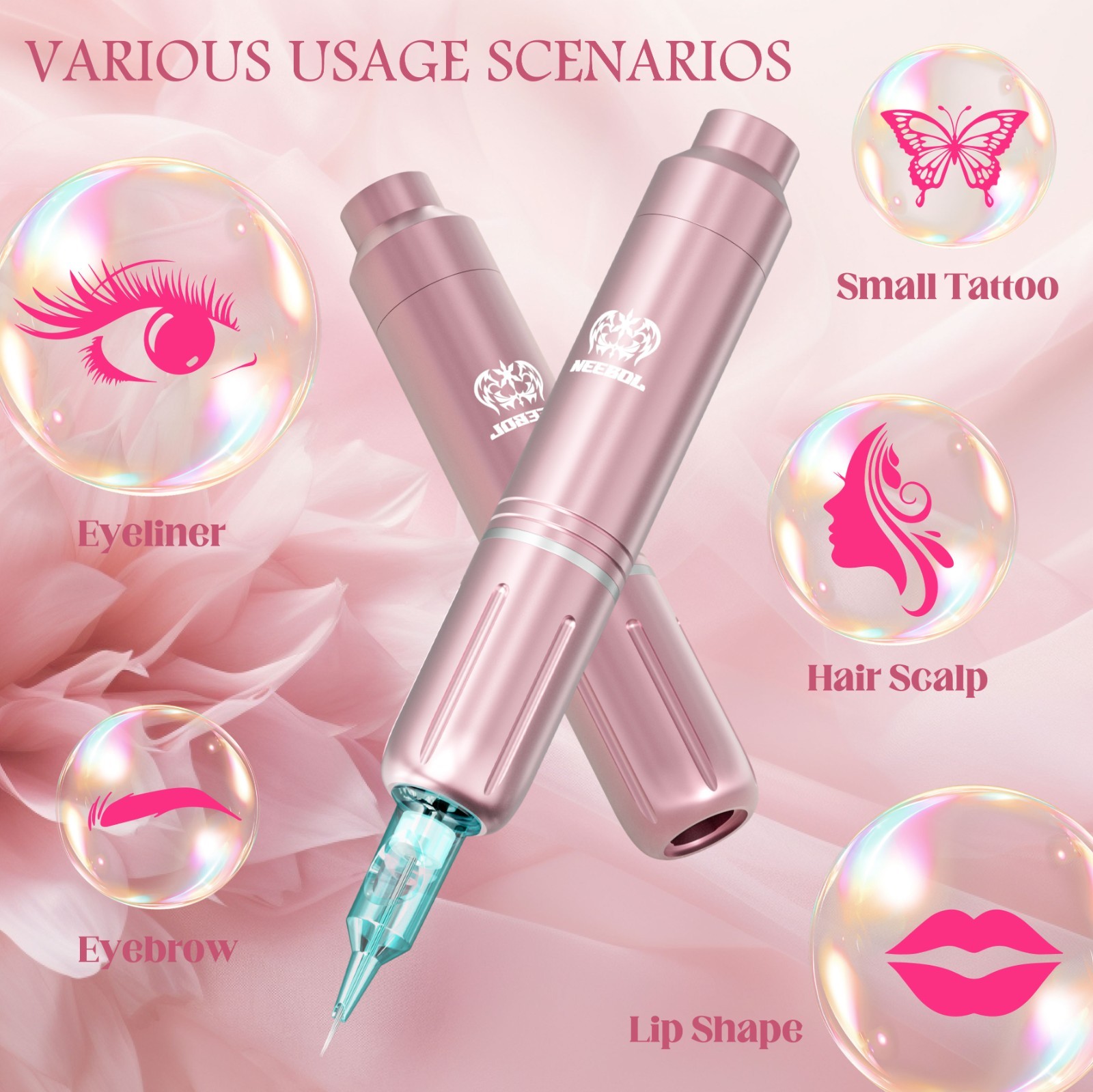 Complete Wireless Tattoo Pen Kit Rotary Microblading Machine Permanent MakeUp