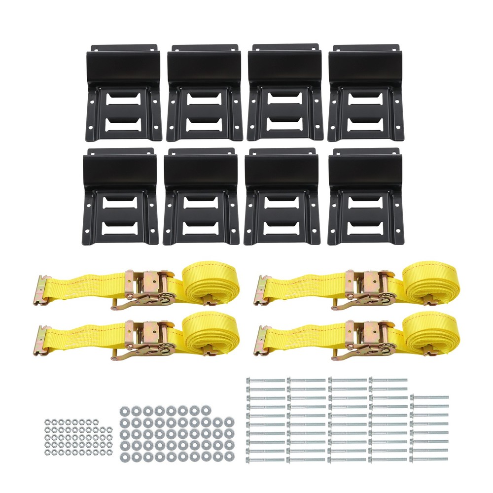 Labwork Vehicle Wheel Chock Tie Down kit 4 Pack 2" x9' E Track Straps