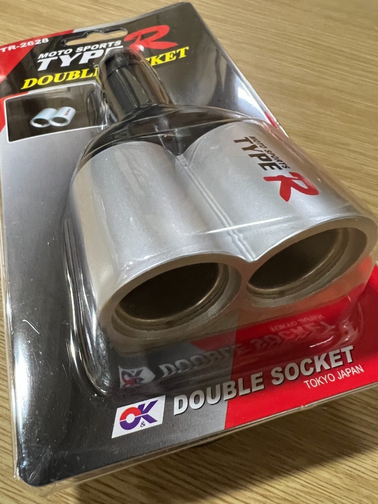 TYPE R CURVE 2 SOCKET CIGARETTE LIGHTER SPLITTER CHARGE ADAPTER TR-2628