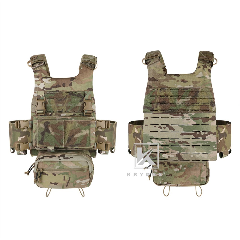 KRYDEX Low Vis Slick Molle Plate Carrier & Tactical Placard Holder & Drop Pouch
