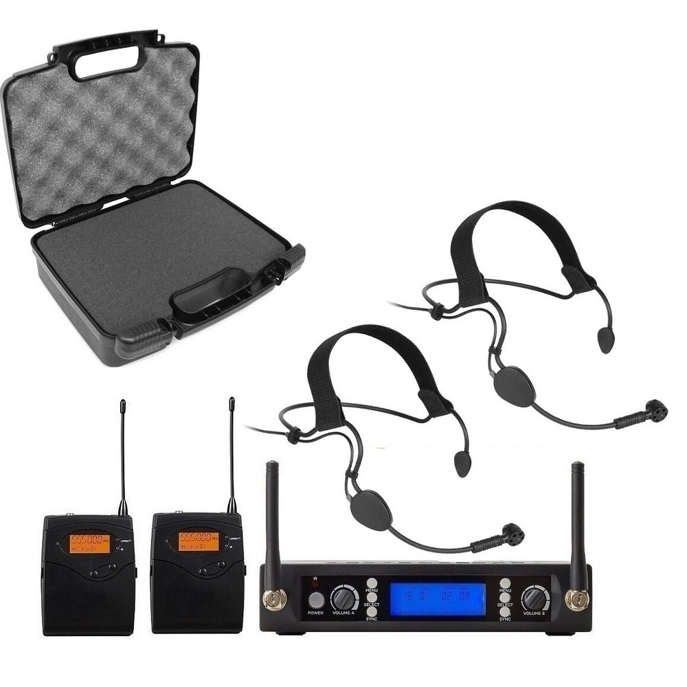 UHF Wireless Headset Microphone System for Shure Cordless mic with Carrying Case