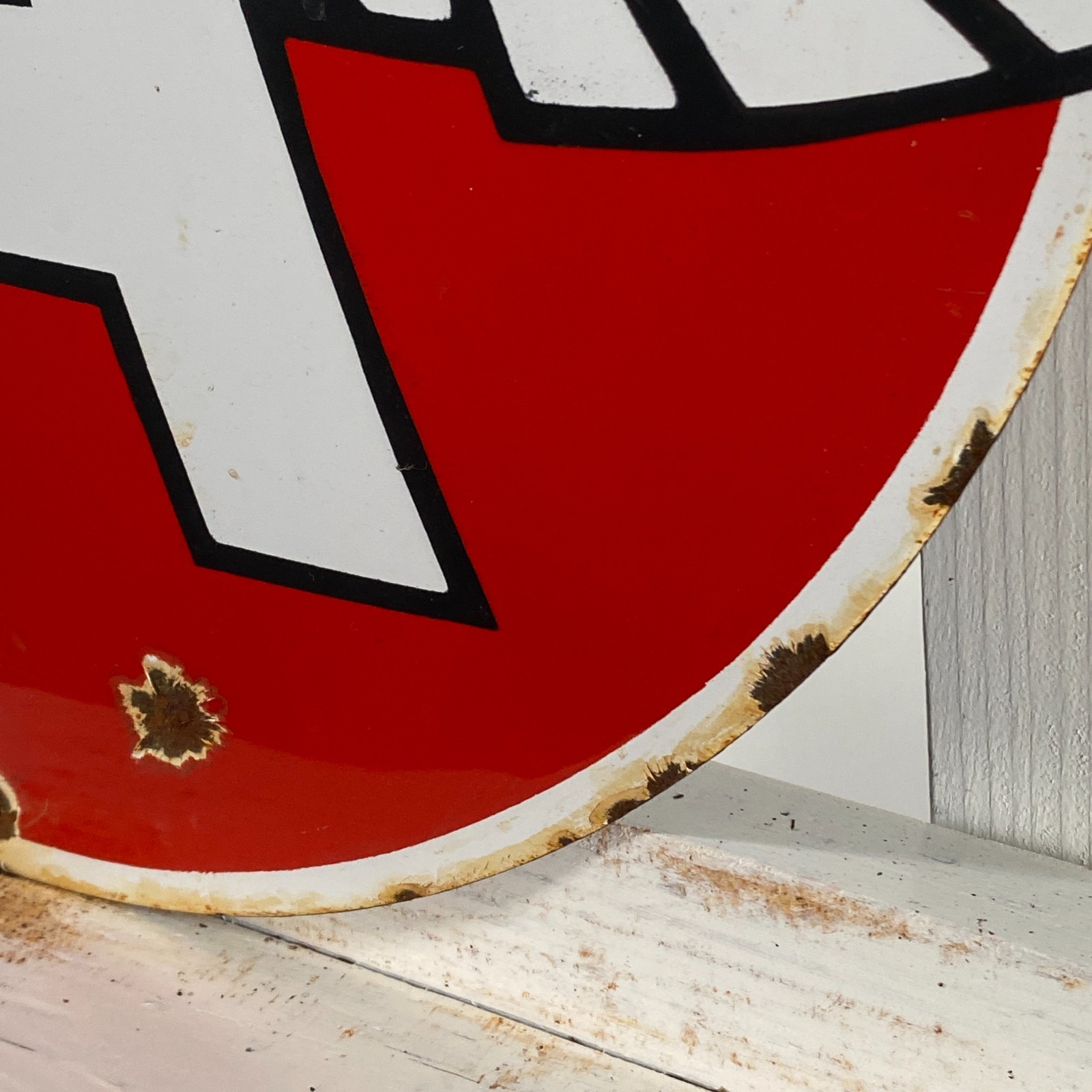 Flying A Enamel Sign - 50x30cm (19.7x11.8") - Rare Gas Station Vintage Iron Sign