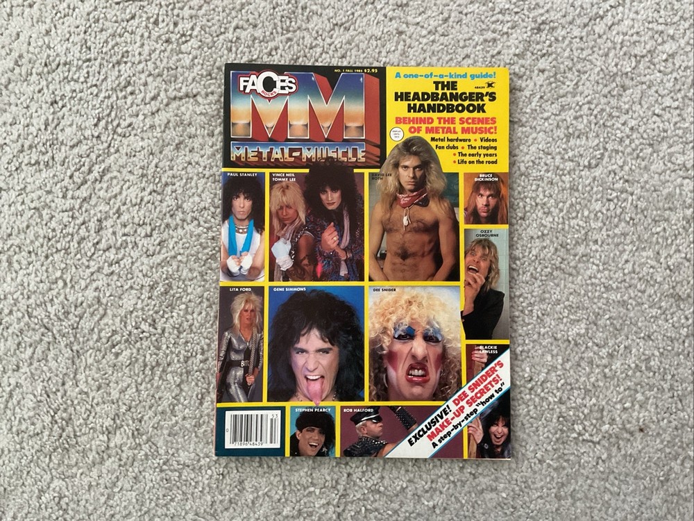 FACES METAL MUSCLE MAGAZINE FALL 1985 KISS VAN HALEN TWISTED SISTER MOTLEY CRUE