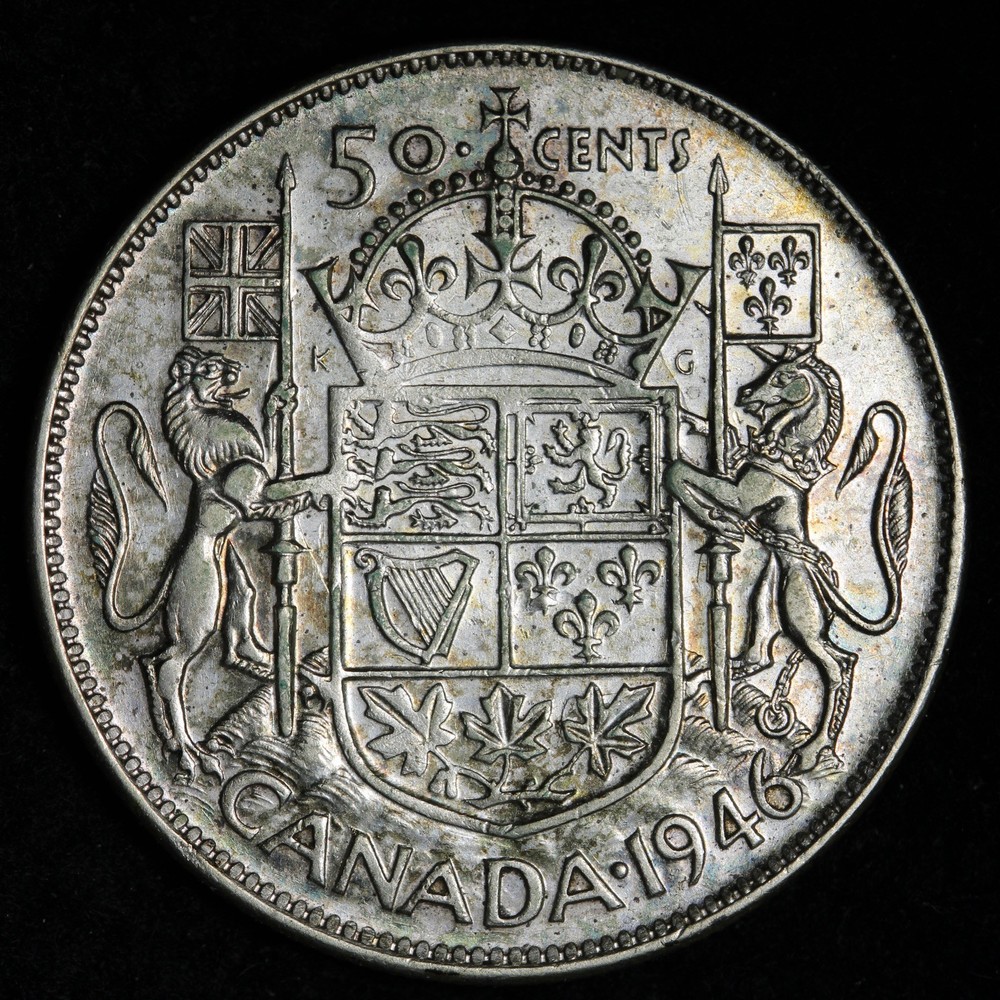 1946 Canada SILVER Fifty Cent Piece E388 SUCB