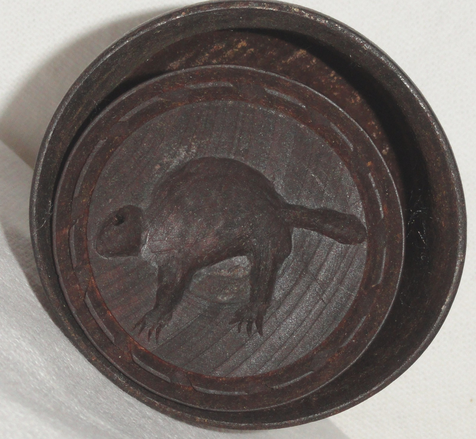 Antique Wood Butter Mold/Press ~ Plunger ~ Hand Carved Beaver Stamp