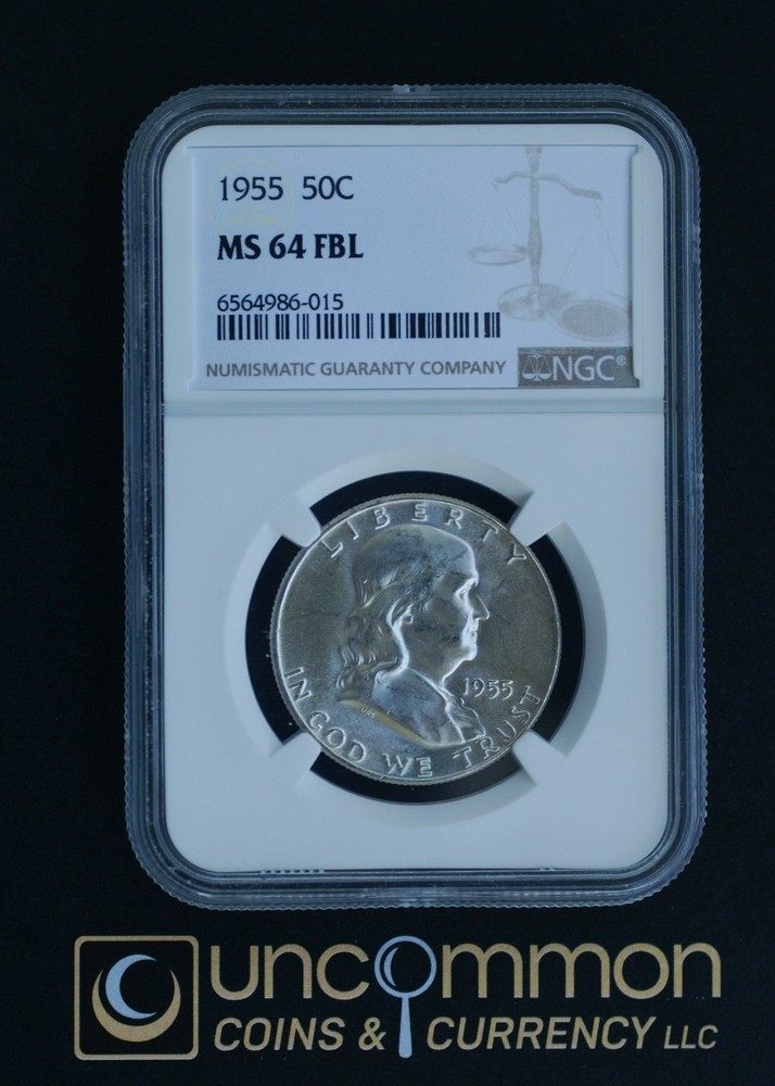 1955 Franklin Half Dollar  MS64 FBL - NGC.