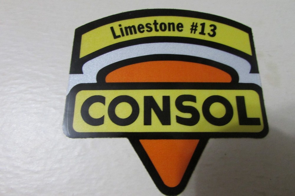 CONSOL COAL CO Limestone 13 - COAL MINING STICKER-DECAL - WHITE BACK -
