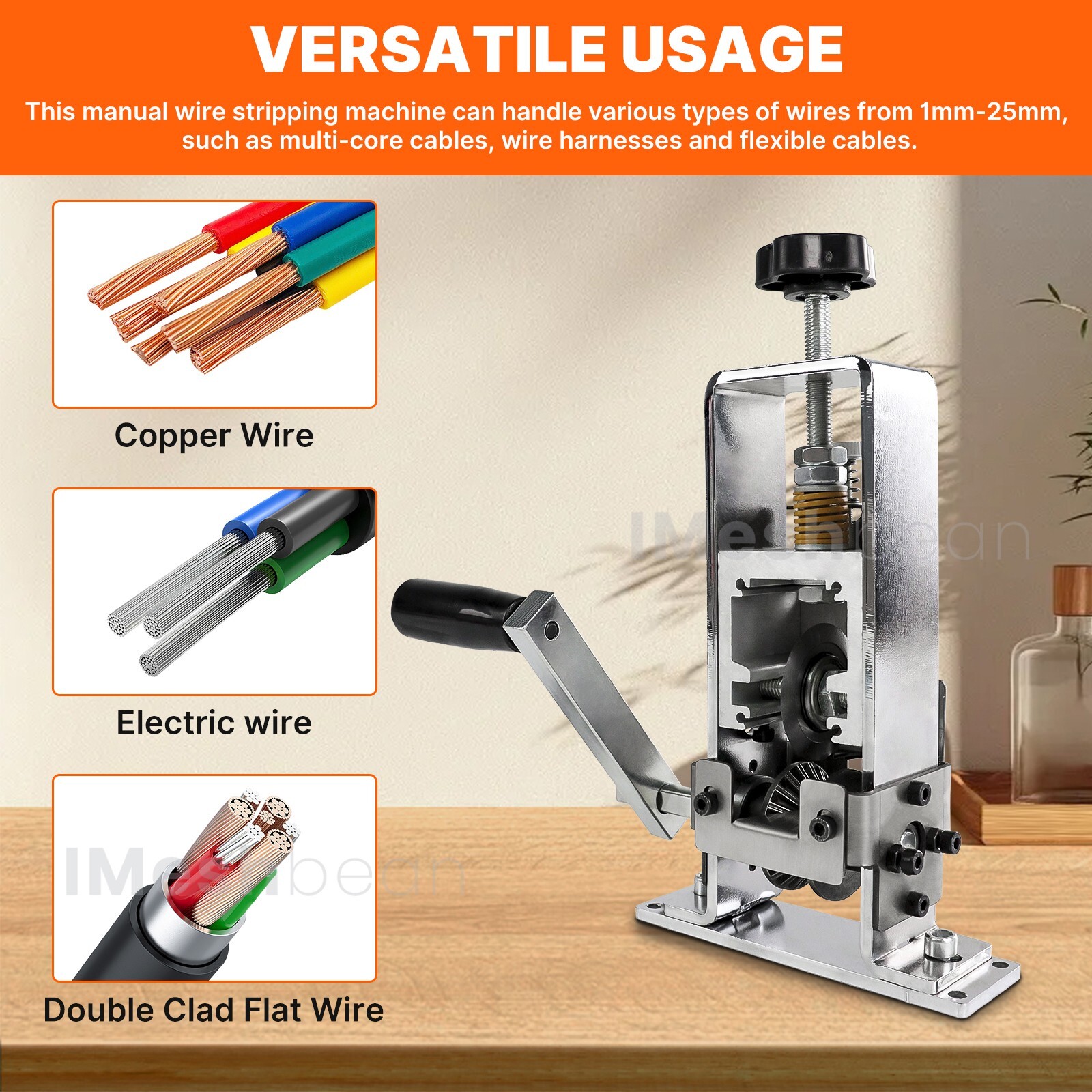 Electric & Manual Wire Stripping Machine Cable Cutter Copper Peeling Stripper US