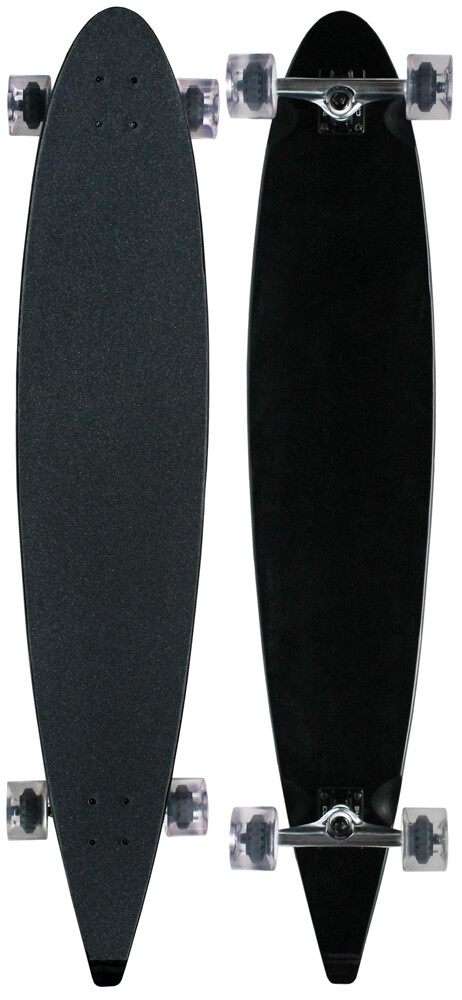 MOOSE Longboard 9 x 47.75 Black COMPLETE Longboards 70MM CLEAR WHEELS