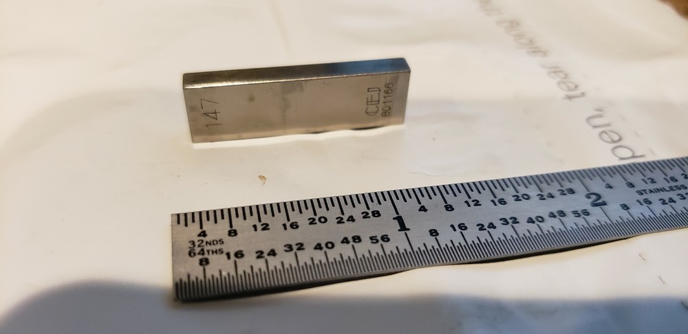 .147" CEJ Rectangular Steel Gage Gauge Block, Grade B