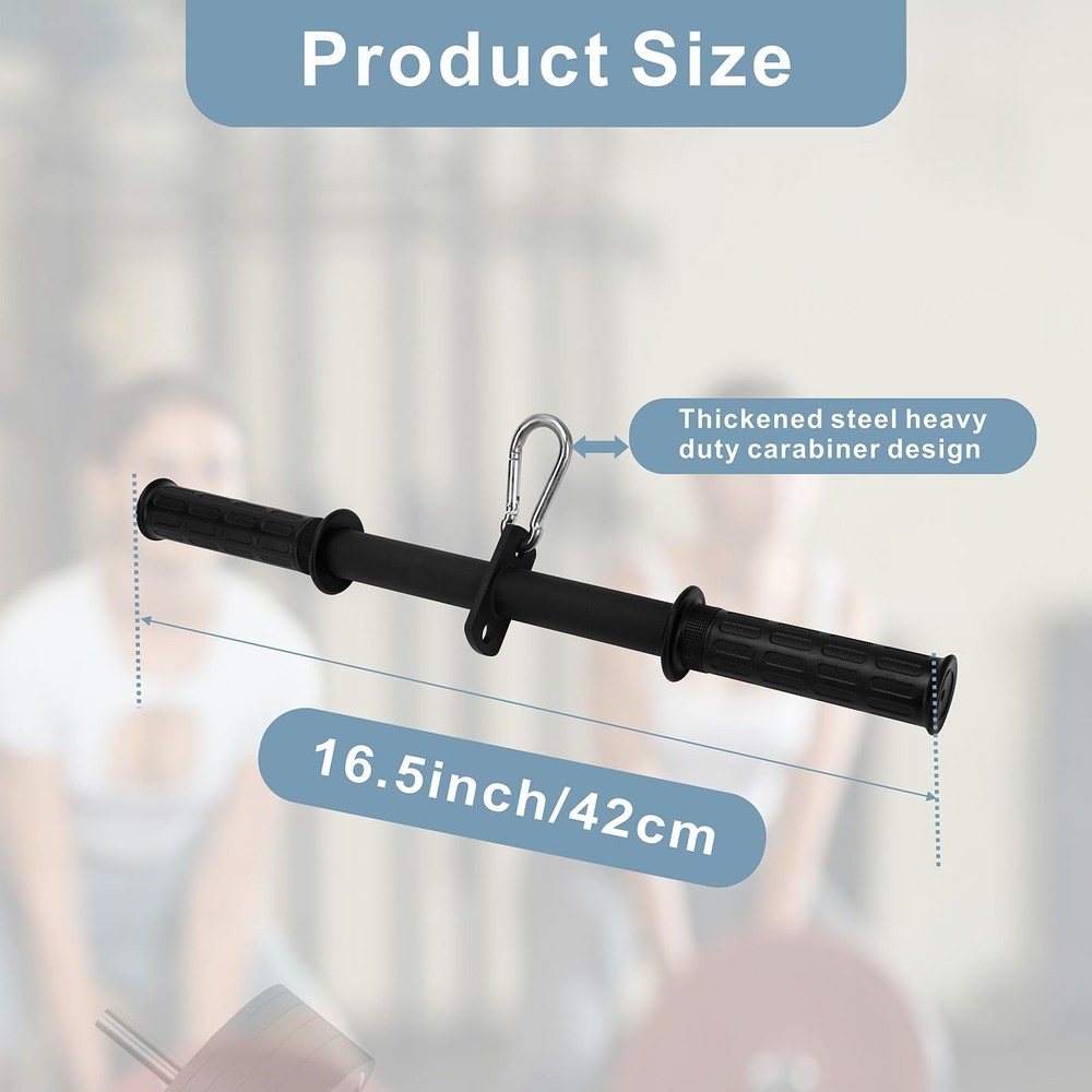 LAT Pulldown Bar Attachment Triceps Straight Press Down Curl Home Gym Cable