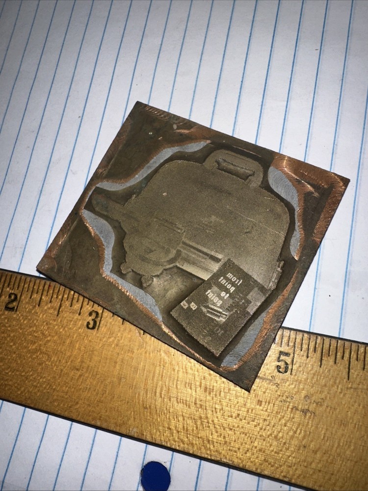 Print Block ( Surveyors Transit & Case ) Copper on Lead Plate