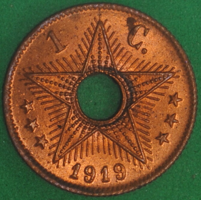 1919 Belgian Congo Centime UNC #4