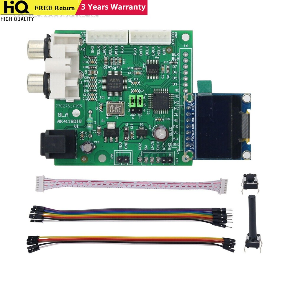 AK4118 Digital Receiver Board + OLED Screen Optical/Coaxial/I2S Input to I2S Out