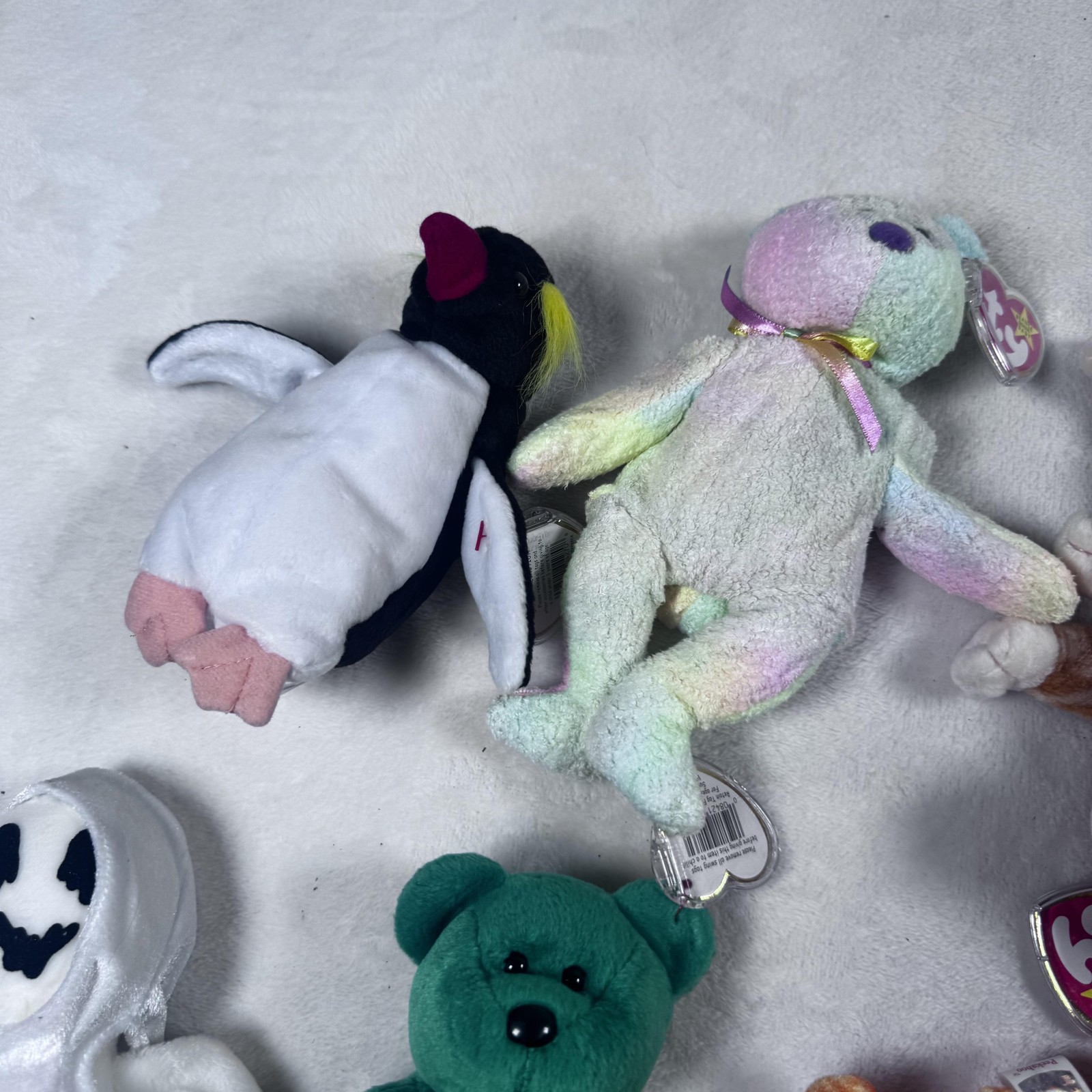 Ty Beanie Babies Lot 13 Plush Animals Bears Dog Cat Turtle Lion Snake Tags Set
