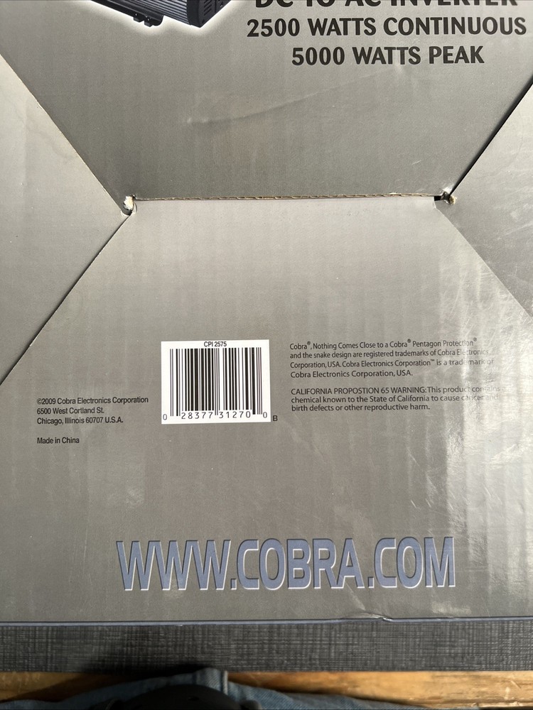 COBRA CPI 2575 APU, Inverter - Open Box