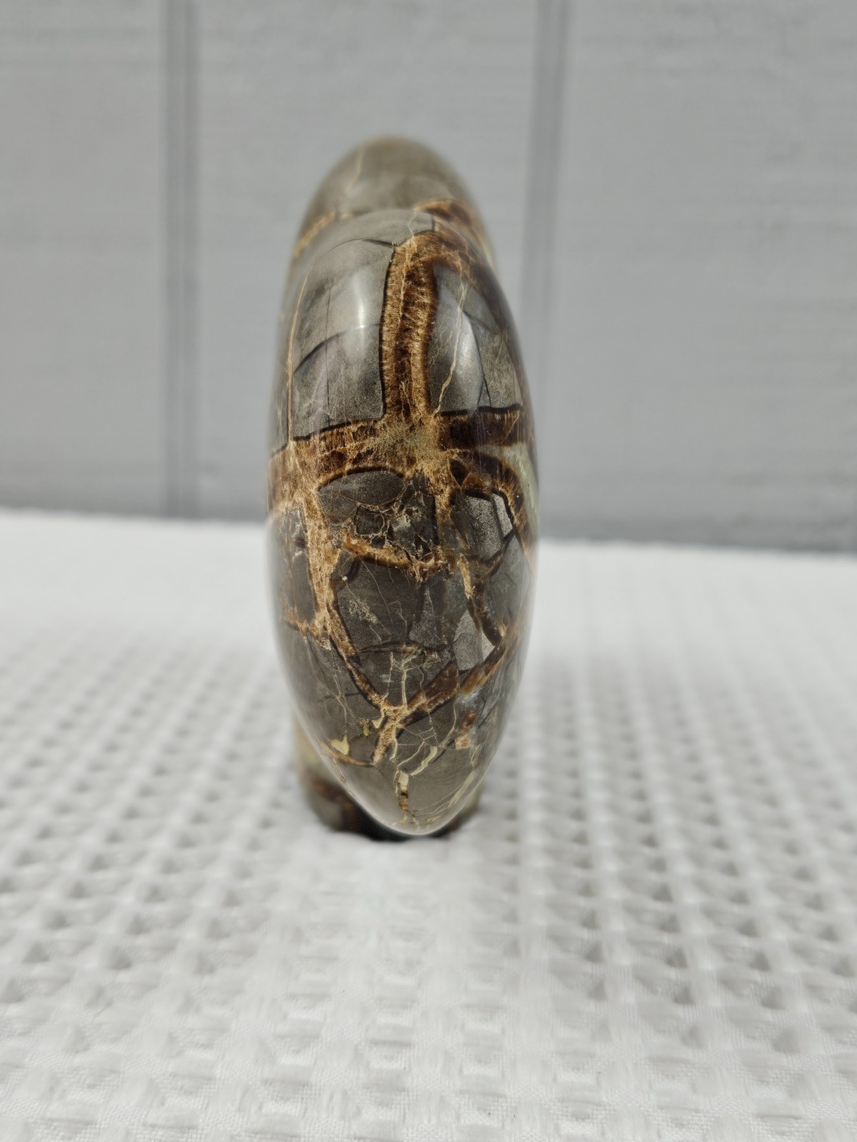 Septarian Nodule Geode Buffalo Bison Carved Natural Stone Crystal Zuni Decor 6"