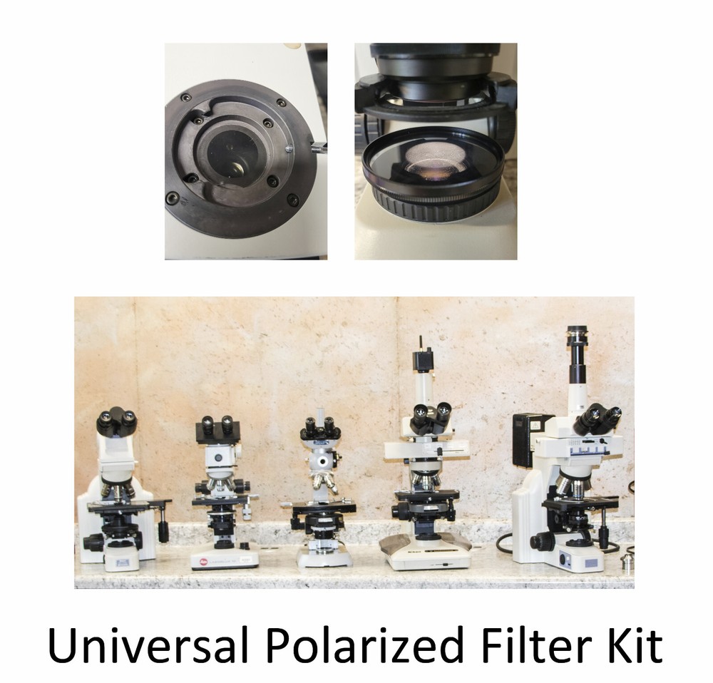 4 Sizes, Universal Microscope Linear Polarizer Filter Kit - 98% Extinction Ratio