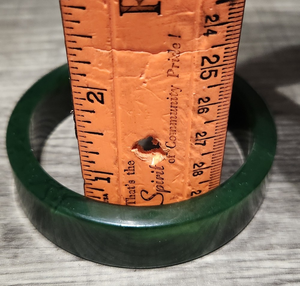 Vintage Marbled Green Bakelite Bangle Bracelet C3