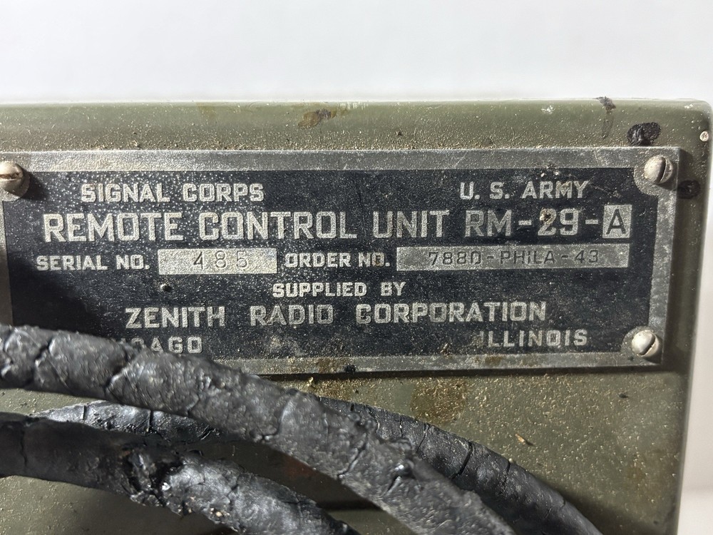 US Army Signal Corps RM-29-A REMOTE CONTROL UNIT