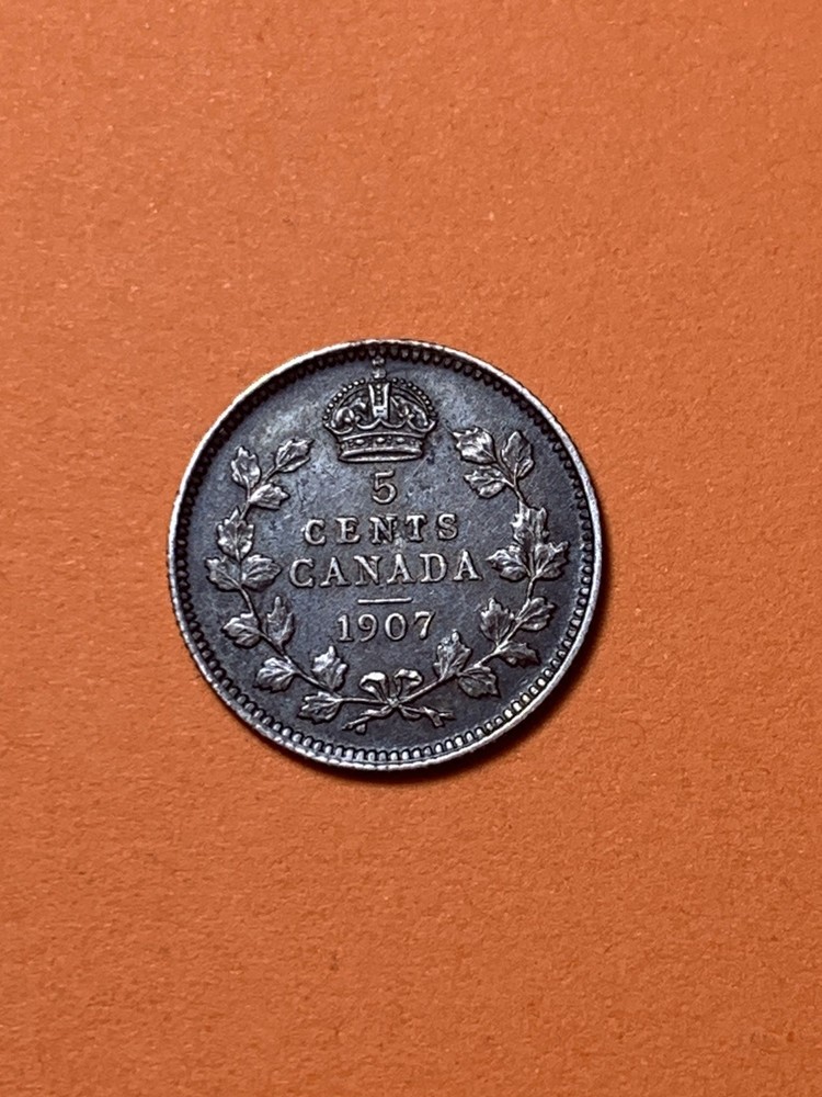 1907 Canada Silver 5 Cents (A2572)