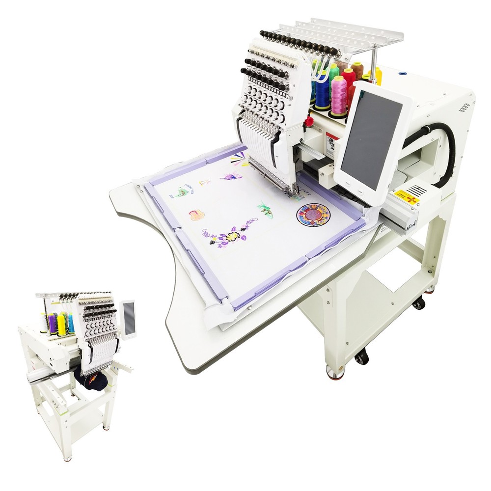 15-Needle Computerized Embroidery Machine 1000SPM Automatic Embroider 110-220V