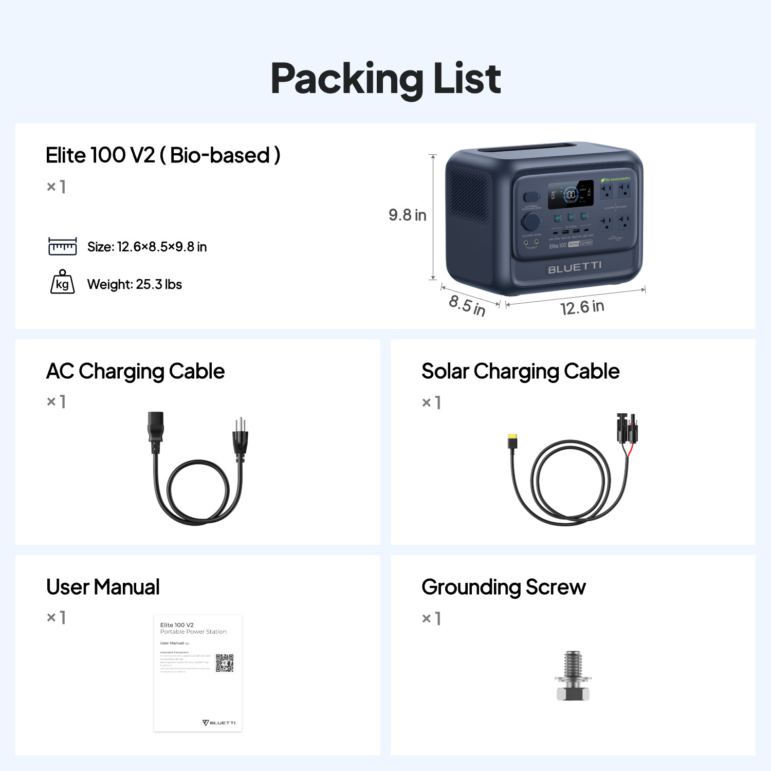 BLUETTI Elite 100 V2 Bio-based 1024Wh 1800W Portable Power Station for Outdoors