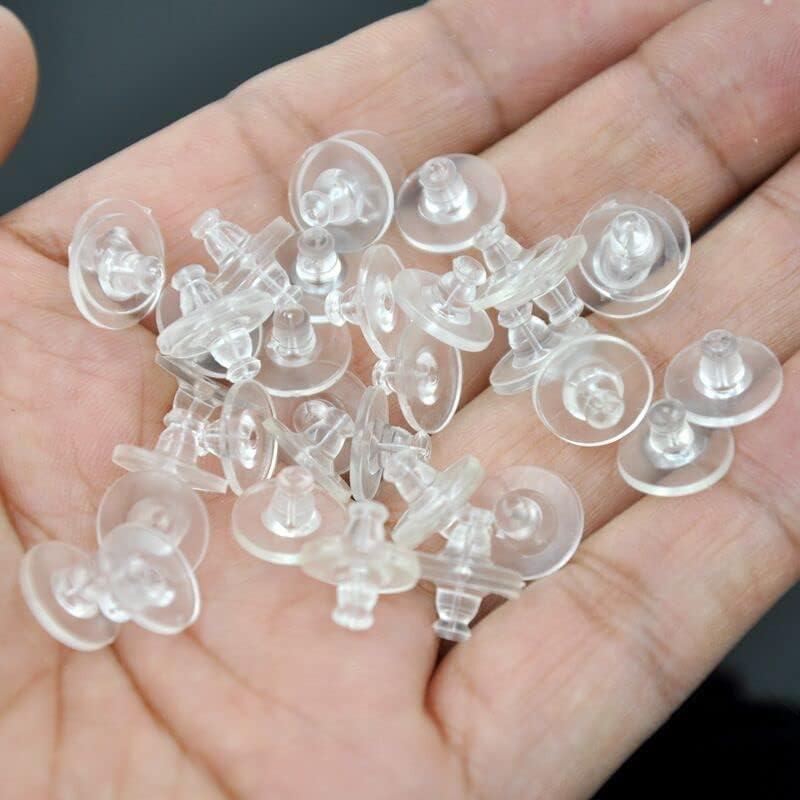Rubber Earring Backs,100Pcs Soft Clear Earring Backs Replacements for Droopy Ear