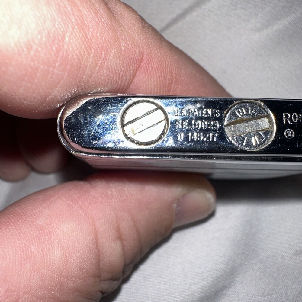 Vintage Ronson Adonis Lighter Silver Renei Engraved