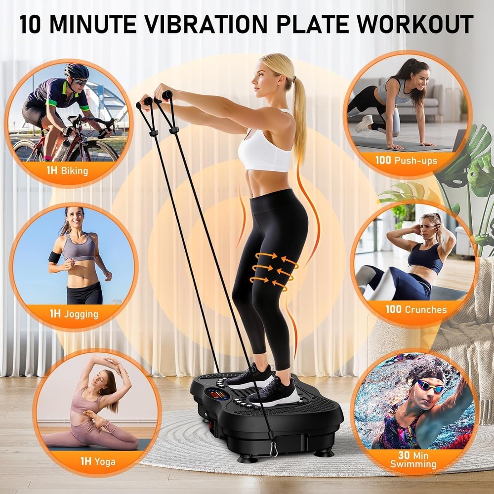 Versatile 450 lbs Vibration Exercise Machine with Bluetooth & Remote Control