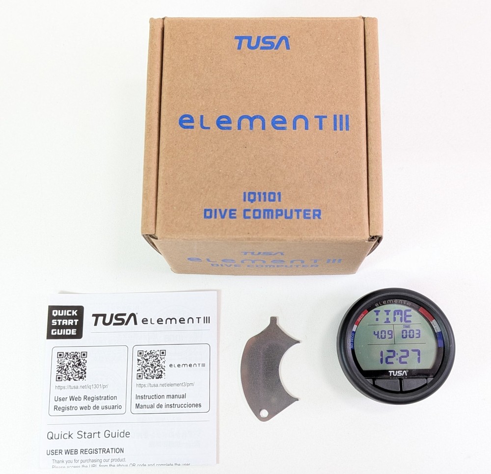 Tusa Element III Scuba Dive Computer Module Nitrox Compatible Backlit Display 3
