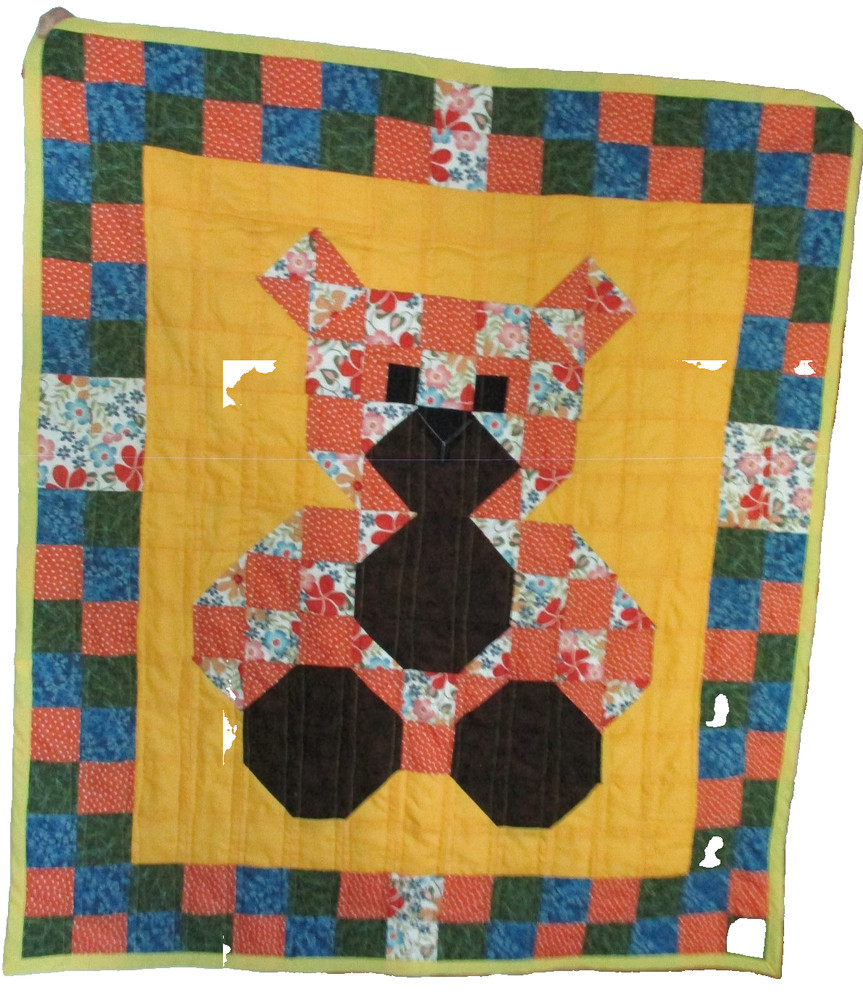 Handmade Quilt/Bear with Fall Colors