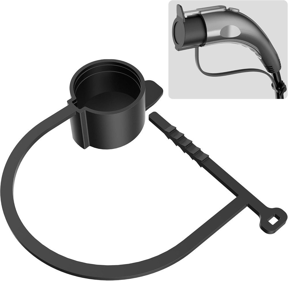 Adjustable Zip Tie J1772 EV Charger Plug Cover - Dustproof Protective Cap for J1