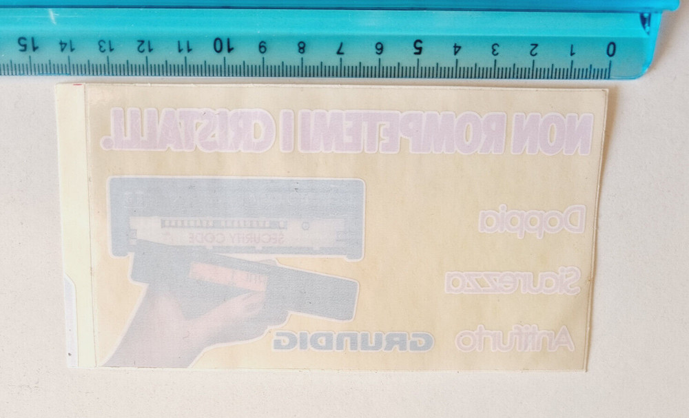 Grundig Antitheft Sticker Vintage